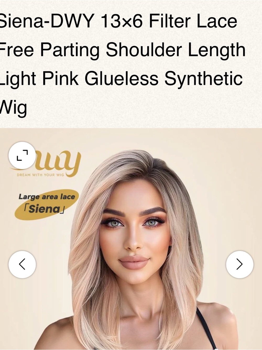 DWY Siena Light Pink Glueless Synthetic Lace Front Wig